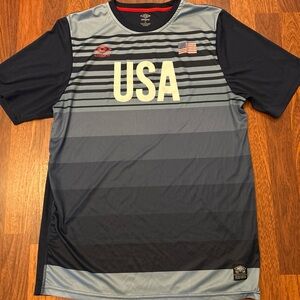 Umbro USA Soccer Jersey Blue Striped Kit Size Large